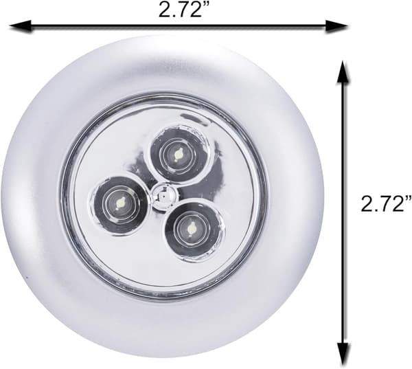 Plastik Touch Lampe Natlampe, Sølv, Pakke med 30