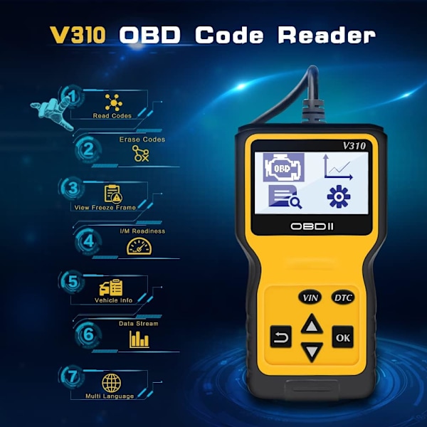 V310 OBDII EOBD Bilscanning Fejlkodelæser DTC Læsningsværktøj OBDII VS V1.5