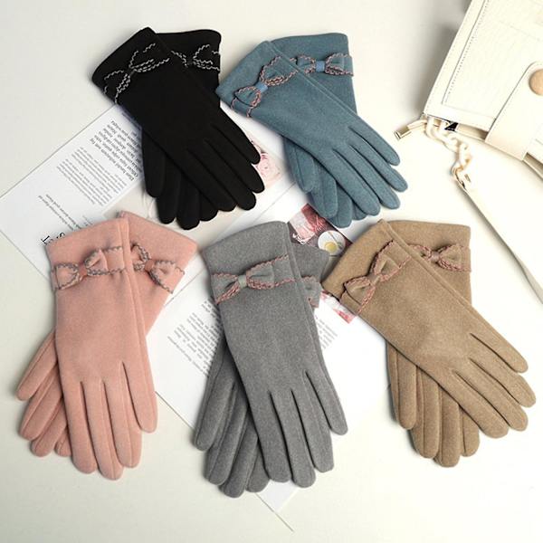 1 par myke hansker antistatisk full fingerdeksel elegant sløyfe-know