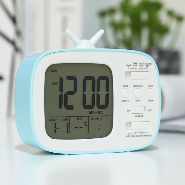 Smart Alarm Clock, Multifunksjonell LED Digital Display (Blå)