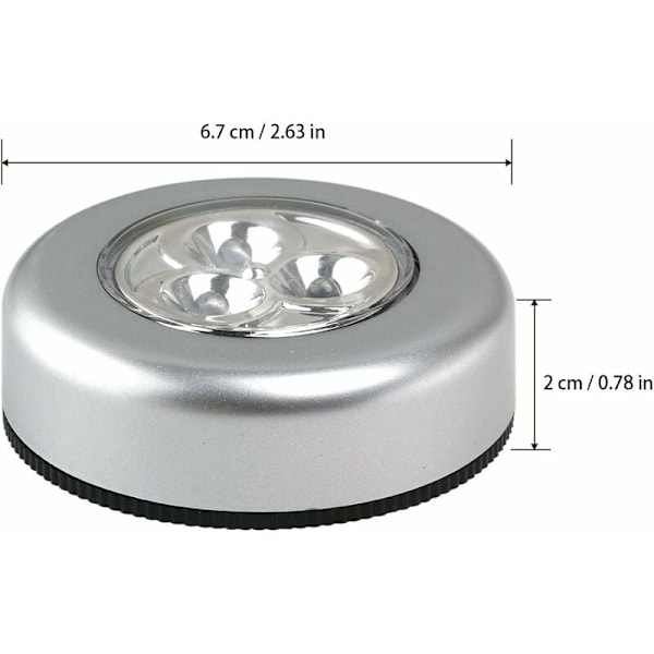 6 st taklampor, LED batteridriven touchbelysning klick tryckljus La