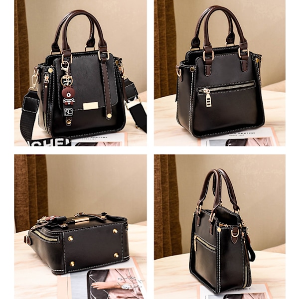 Kvinder PU Læder Taske Pung Skuldertaske Tote Messenger Satchel Cross Body,1p