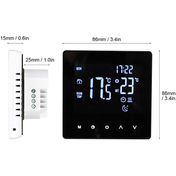 WiFi Smart Termostat Temperaturregulator til Vandvarme LCD Display Touch Screen Uge Programmerbar App Kontrol