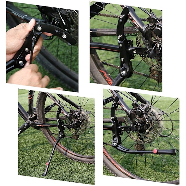 Justerbart cykelstöd i aluminiumlegering, kraftigt, stöd för MTB (Svart)