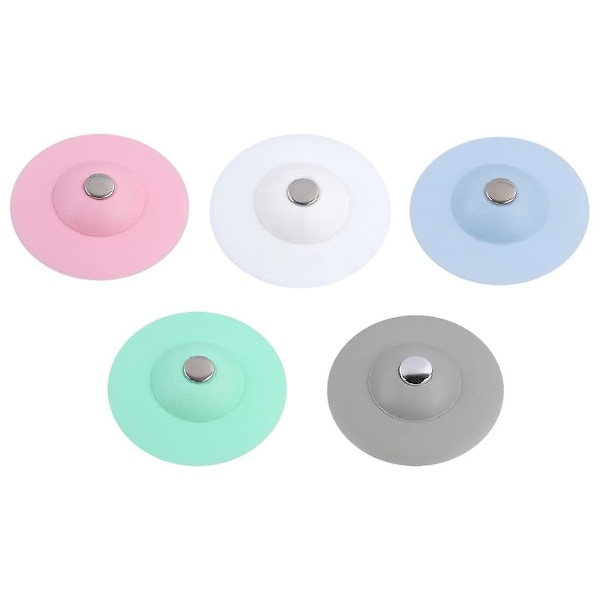 Pack of 10 Silicone Drain Plugs, Sink Plug with Hair Strainer Function, Shower Drain Stopper for Laundry Kitchen Bathroom