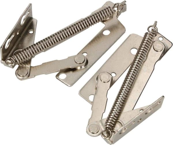 Set med 2 fjäderbelastade möbelbeslag - Galvaniserade - Silver - 135 mm