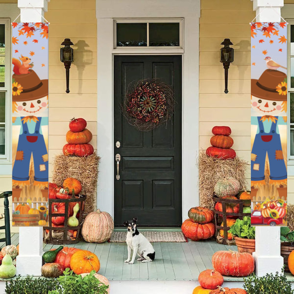 Fall Porch Sign Banner Autumn Harvest Porch Banner Fall Thanksgiv