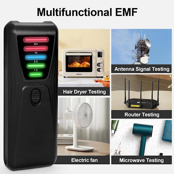 Håndholdte LED EMF-detektorer Jagt Elektromagnetisk Paranormalt Udstyr Tester 5LED Elektromagnetisk Feltstrålingsdetektorer Tester
