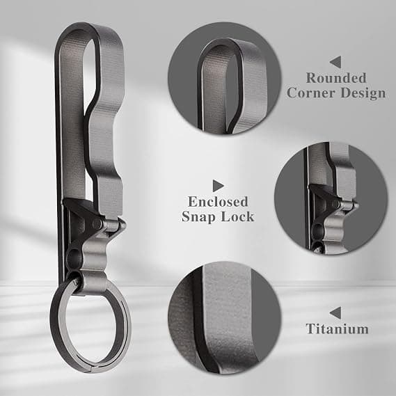 Titanium bælte nøglering, hurtigudløser bæltering nøglering holder, hurtig rel
