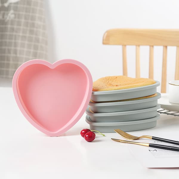 4 stk. 6 tommer silikone kageform hjerte rund mousse brødform bagning