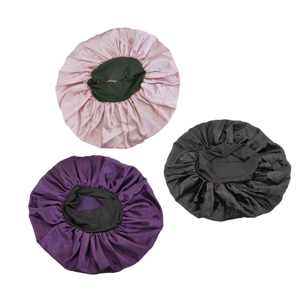 Satin Bonnet, 3 stk. Silke Hår Bonnet til Kvinder Hårpleje, Blød Søvn