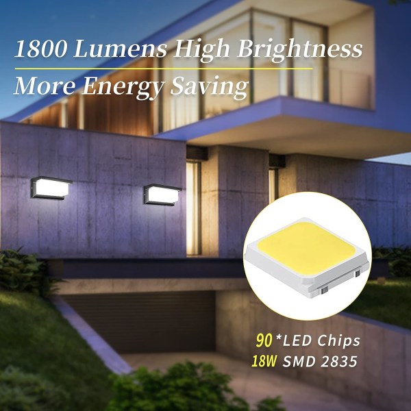 Outdoor Wall Light, 18W LED Waterproof Outdoor Wall Light, (Cool