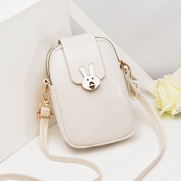 Kvinner Mini Crossbody Bag med Justerbar Rem Fashion Solid Pattern Multipurpose