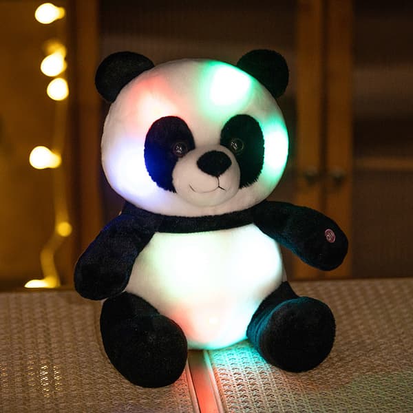 Lysende Panda Plysdyr LED Panda Bjørn Bløde Plys Legetøj Glød
