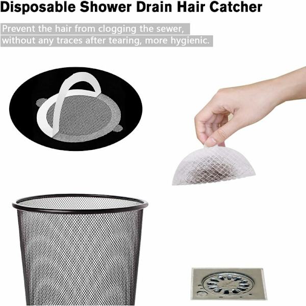 30 stk hårfanger, kjøkkenvaskfilter, dusjfilter, dusjhårfanger, dusjfilter i ikke-vevd stoff for dusj, vask, badekar (diameter: 9 cm)