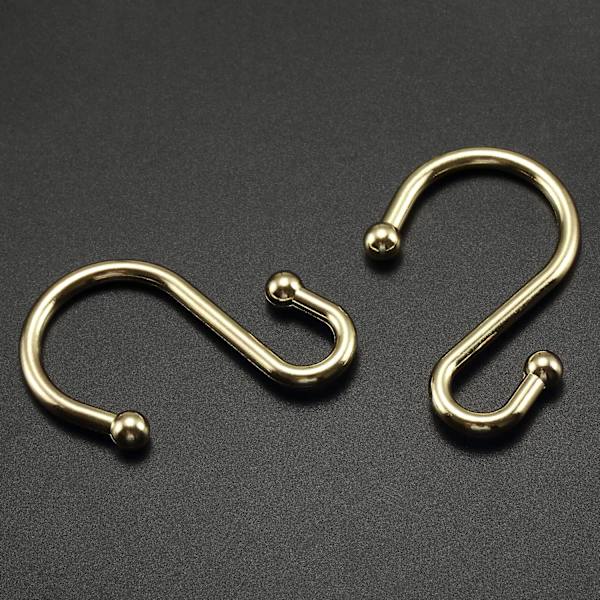 Guld duschdraperi ring krok, en uppsättning av 12 dekorativa duschdraperi krokar, högkvalitativ metall rostfri s-formade badrumsgardiner, kläder, handdukar, etc.