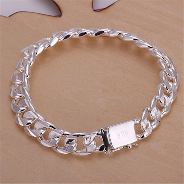 Men's Womens 10MM Link Chain Bangle Bracelet Bridal Jewelry