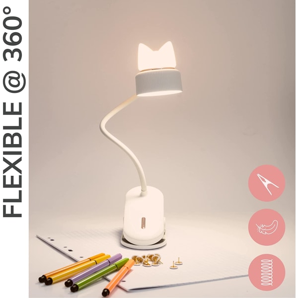 Flexibel KLÄMSLAMPA med original nattlampa/Med USB uppladdning