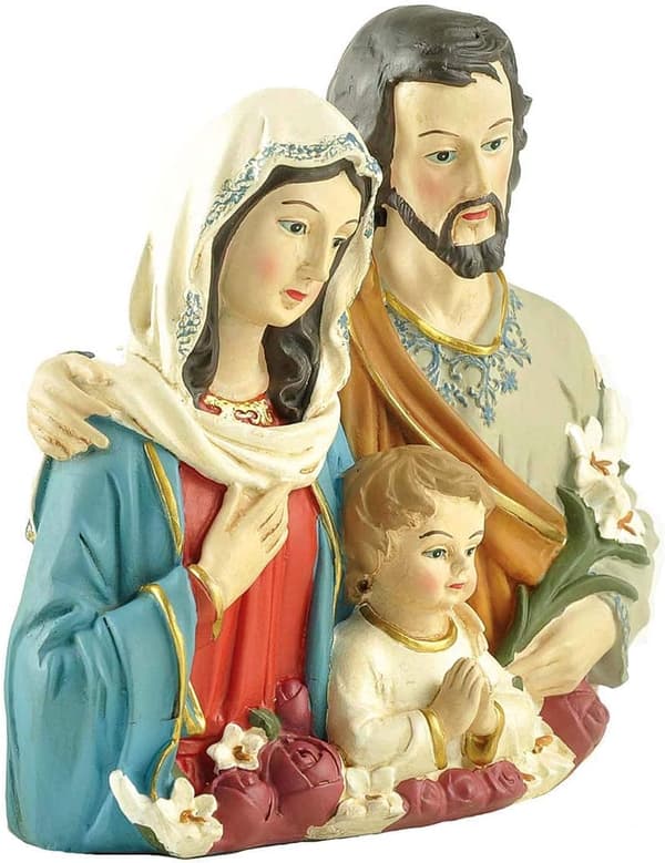 Religiøs hellig familie med barn statue grasiøs design Kristus Je