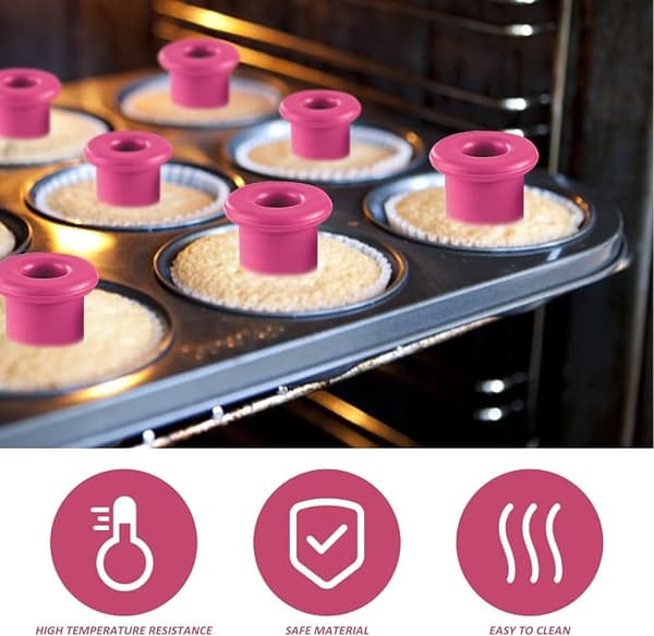 12-pack Silikon Muffinsformslock, Muffins- och Cupcakelock med Hål för Enkel Fyllning
