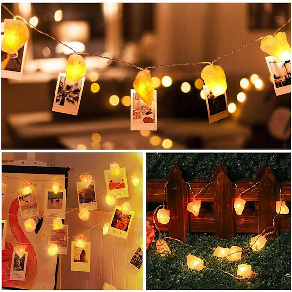 Himalajan suolalamppu valosarja, 10 LED-keiju USB-riippuvalot
