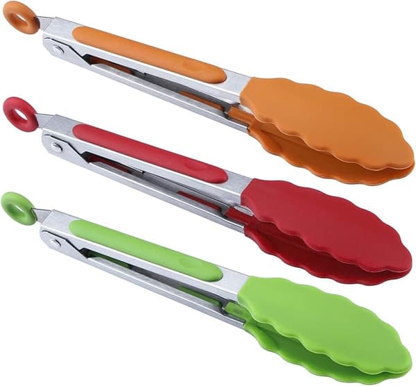 21,4 cm Mini Silikon Serveringstänger - Set om 3 17,8 cm röd grön orange
