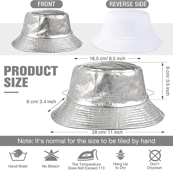 2-pack unisex trendig metallisk hinkhatt