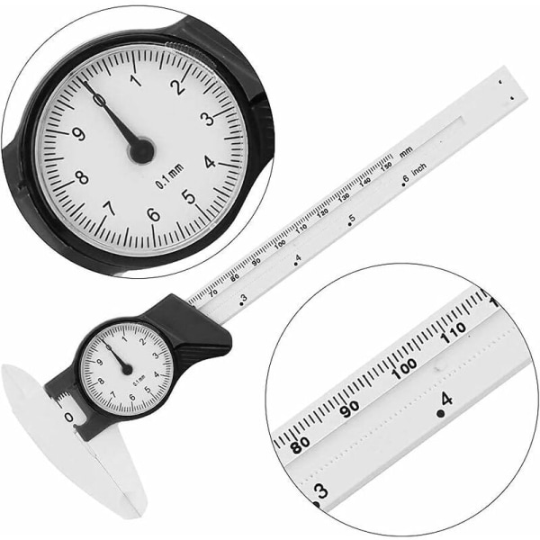 Vernier-kaliiperi, 150 mm:n mitta-asteikolla varustettu muovinen Vernier-mitta