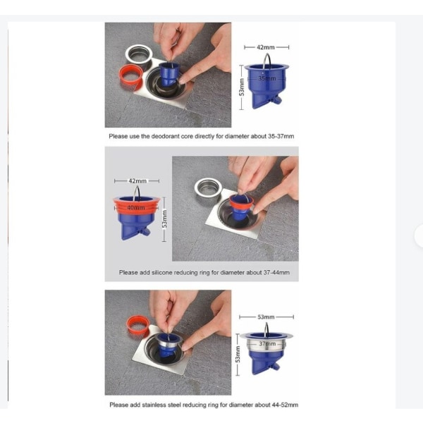 Golvavlopp för dusch, luktfri, anti-backflow, för kök, badrum