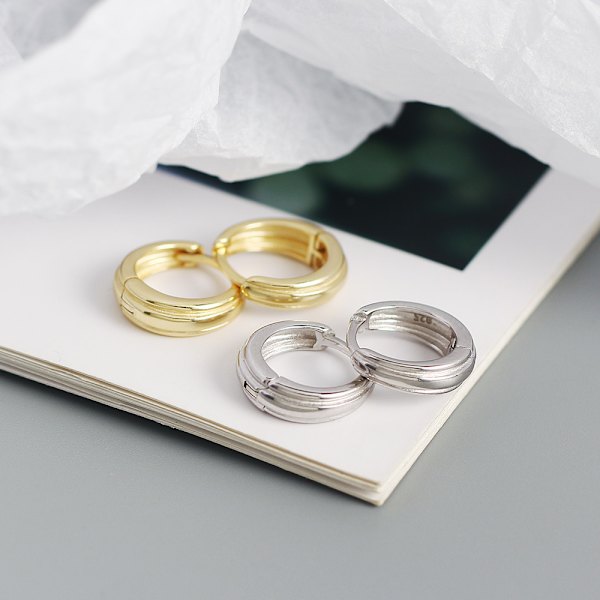 2 set 14K guldpläterade örhängen i sterlingsilver | Små