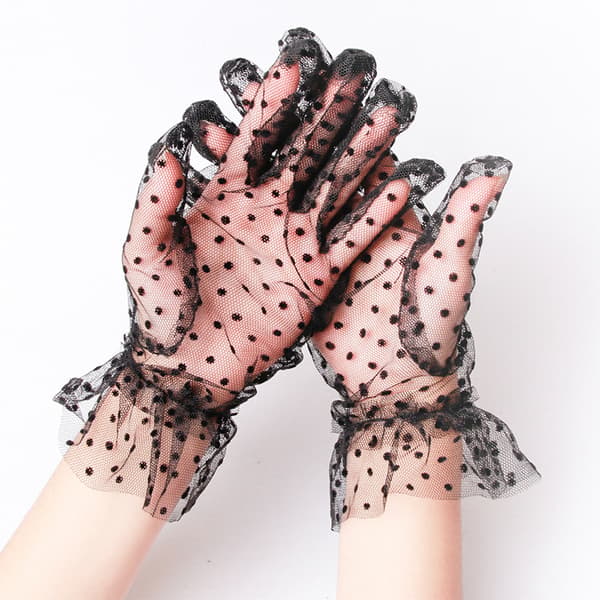 3 par spets handskar prickig mesh handskar elegant tebjudning spets