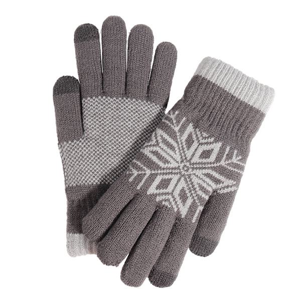 Långa Vinter Touchscreen-Vantar för Kvinnor Män Varma Vinter Stickade Vantar Anti-Kall Varma Fleece Vantar för Vandring Körning Skidåkning Utomhus,Gr