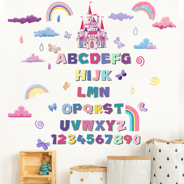 1 stk veggklistremerke for barn alfabetet dyredekaler Akvarell DIY Self