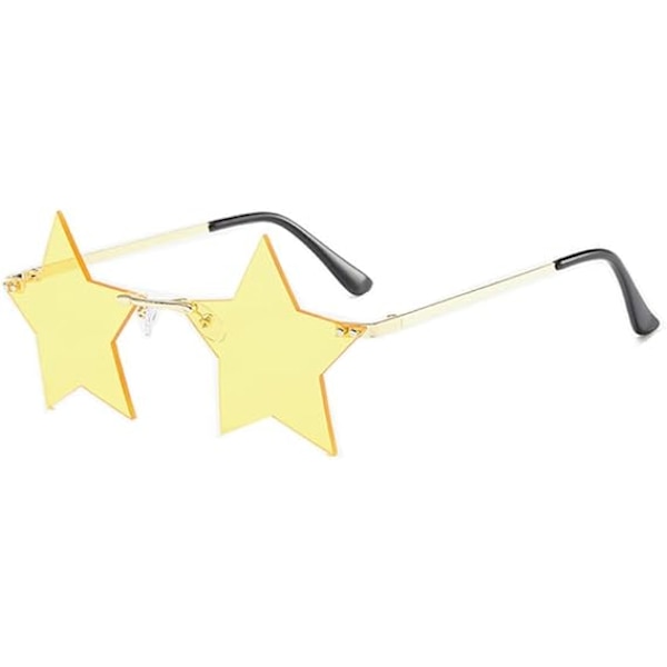 Rimless stjerneformede solbriller personlighed solbriller til kvinder/mænd fest