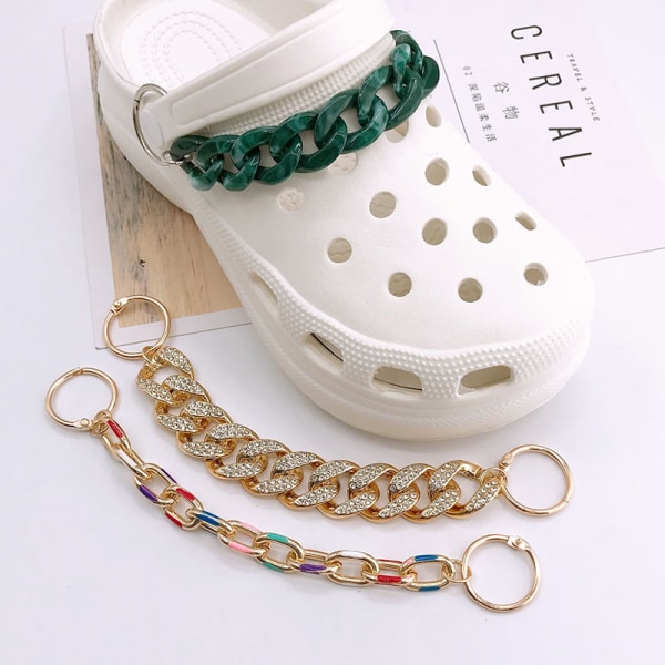 10 stycken Faux Pearl Shoe Charms Kedja Skodekoration för sandal