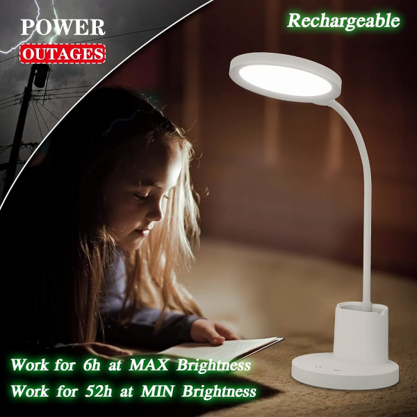 Rechargeable LED Battery Operated Table Lamp 4500mah White LED Ta