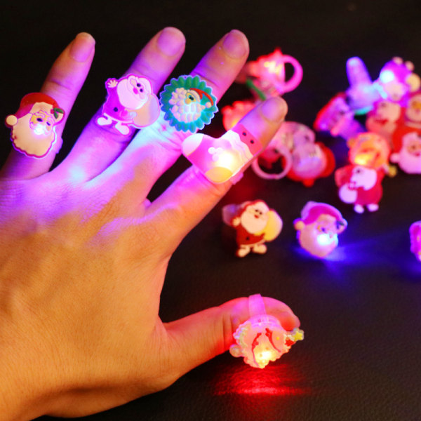 30 kpl jouluisia LED-leluja kaulakoruja sormuksia, joulujuhlien suosikkeja lapsille Light U