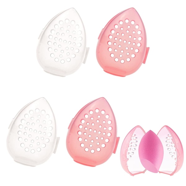 4 PAKK Makeup Svamp Beauty Blender Beholder Reiseetui for Tørking