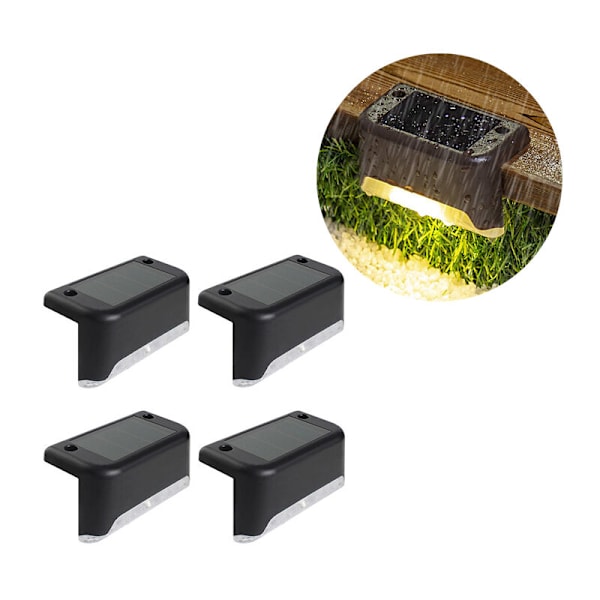 4-pack solcellslampor för däck, bronsfinish, vattentäta, för utomhusbruk