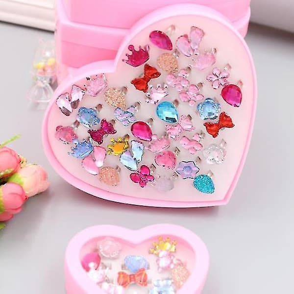 Justerbar ring i harpiks med diamanter for jenter