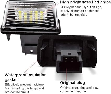 LED-nummerpladelyspærer til bil - Superlysende CanBus - Ingen fejl - 6000K Cool White