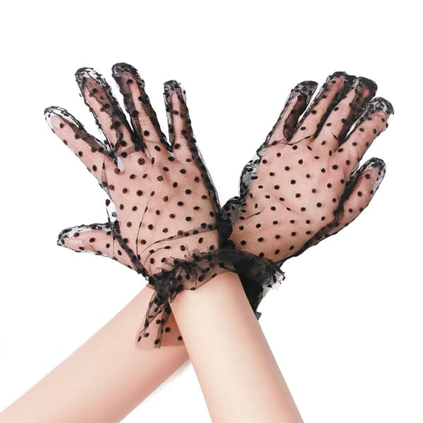 3 par spets handskar prickig mesh handskar elegant tebjudning spets
