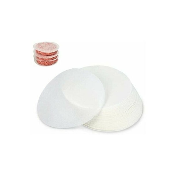 500 Ark Non-Stick Papir, Diameter 12,5 cm, Hakket Bøfpapir, Burgerpande