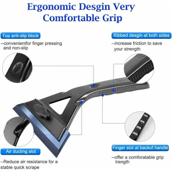 Auton jääraappa - Maksimikontakti tuulilasinraappa, 14 cm naarmuuntumaton silikoniterä, auton lumiraapat