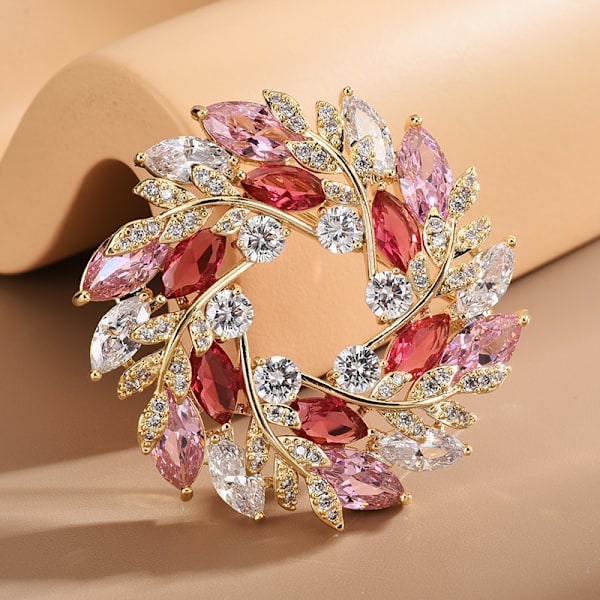 Elegant krans brosje Kvinners temperament klesplagg kreativ zirkon corsage