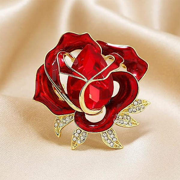 Kvinnors blombrosch smycken, med strass, pärla, emalj brosch, elegant fl
