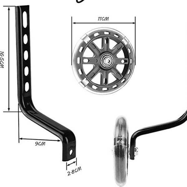 Hjælpehjul, Universal cykelstabilisator cykelstabilisatorhjul, cykeltræningshjul, børnecykelstabilisator, børnetræningshjul