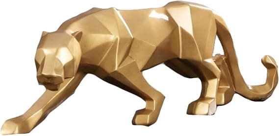 Abstrakt leopard statue leopard skulptur håndmalt dyr res