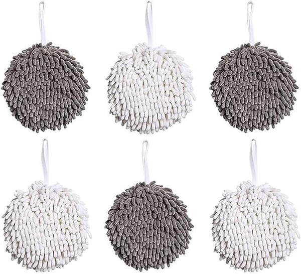 6 stk. håndklæder bløde absorberende mikrofiber håndtørringshåndklæder kugle