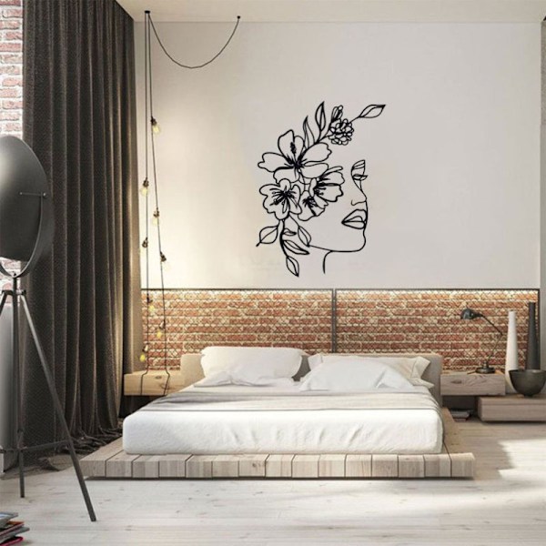 Kvinna Ritning Minimalistisk Väggkonst - 30x40Cm Kvinnokropp Enkel Linje, Kvinnlig Linje Väggkonst Mural, Vardagsrum Väggdekor Moderna Målningar, Järn Badro